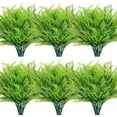 thumbnail image 1 of 12 Bundles Artificial Ferns for Outdoors Fake Boston Fern Large Greenery Plants UV Resistant Faux Plastic Plants Shrubs for Garden Front Porch Window Box Indoor Outdoor Decoration, 1 of 4