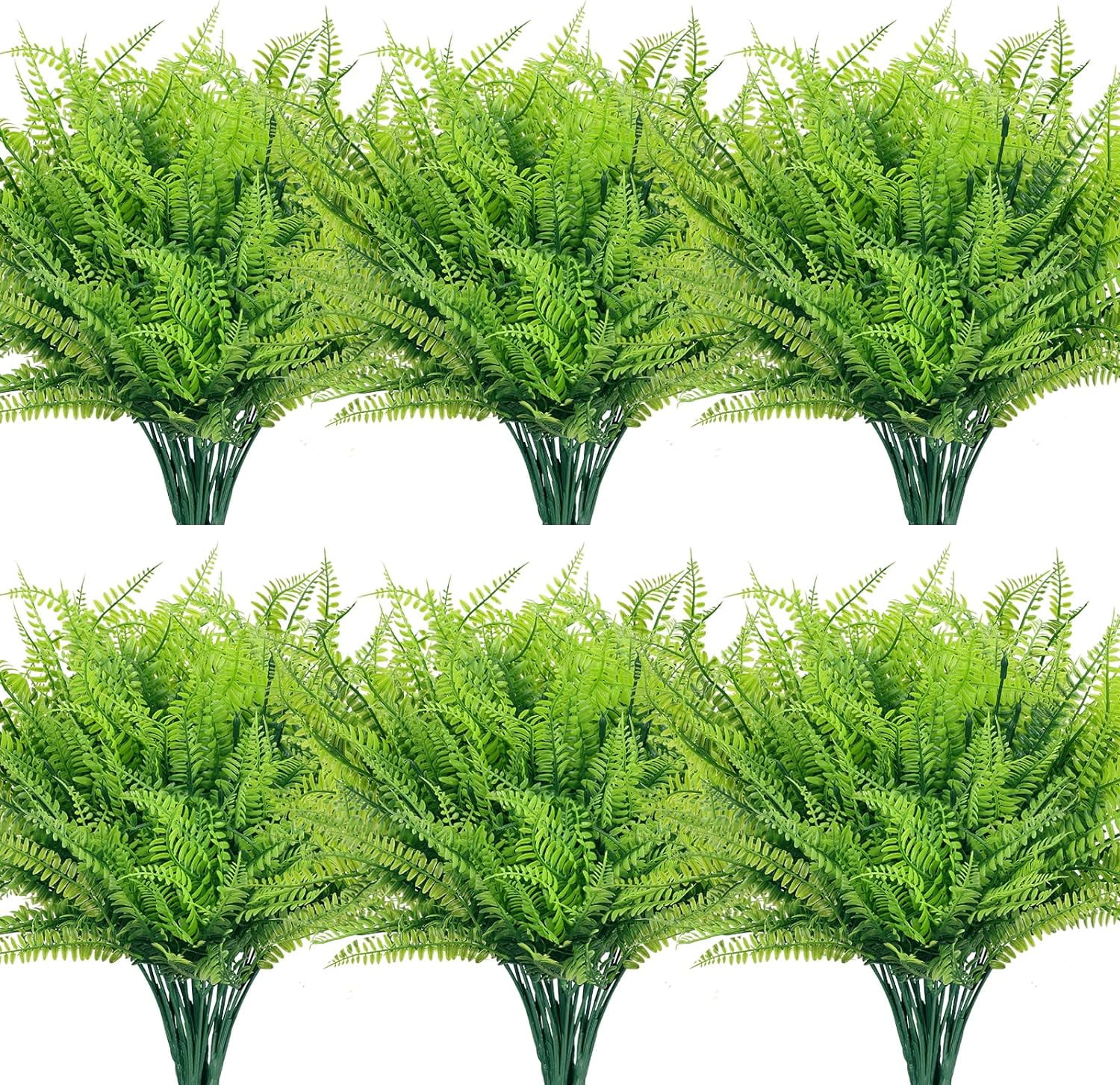 12 Bundles Artificial Ferns for Outdoors Fake Boston Fern Large