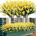 thumbnail image 1 of 12 Bundles Artificial Flowers Faux Plastic Greenery Shrub Plant For Home Wedding, 1 of 9