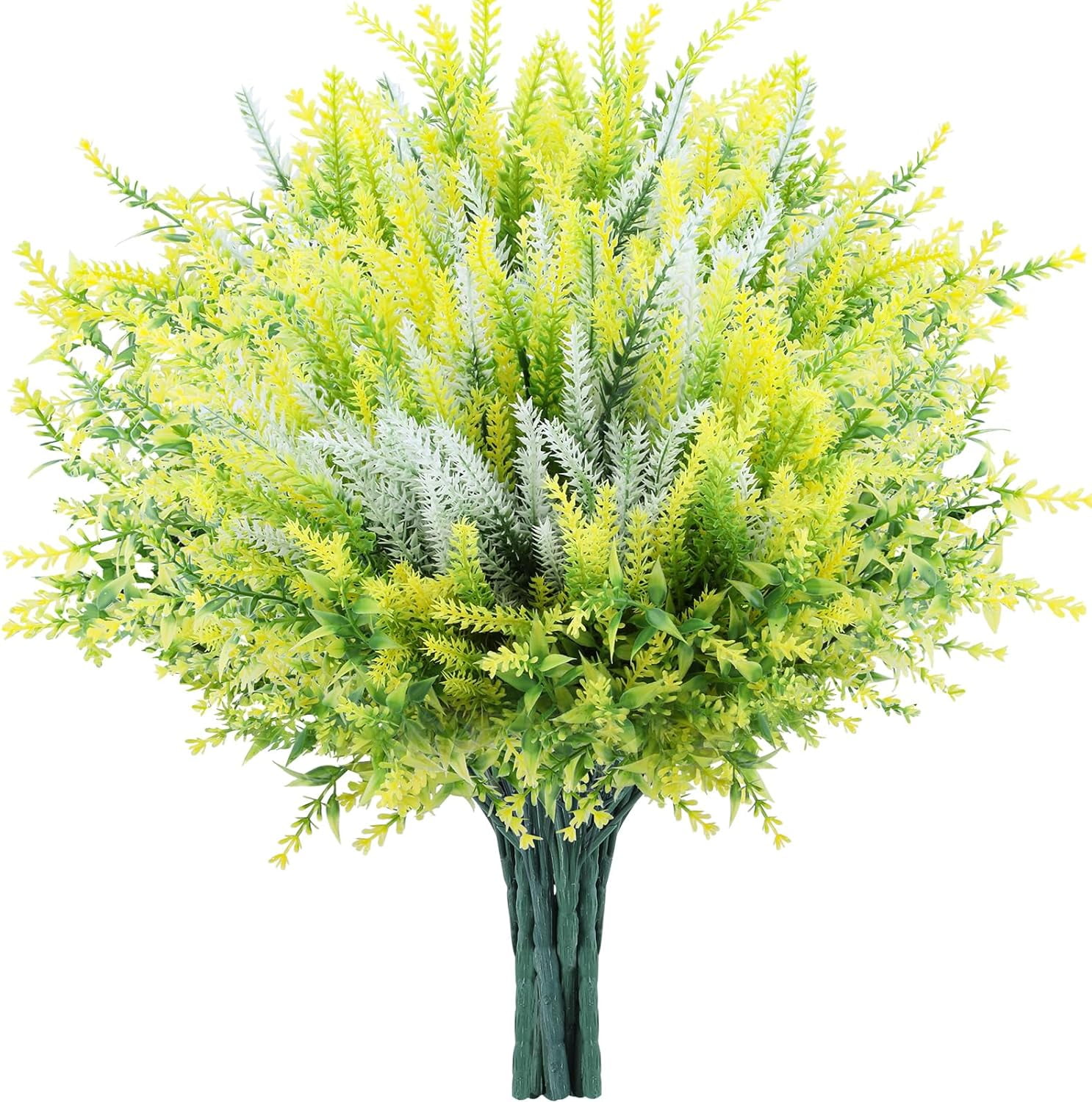 12 Bundles Artificial Flowers Lavender Plant Fake Flower for Outdoor Wedding Garden Home Kitchen Table Centerpieces Decoration Purple Flowers