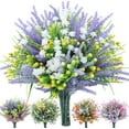 thumbnail image 1 of 12 Bundles Artificial Flowers Lavender Plant Fake Flower for Outdoor Wedding Garden Home Kitchen Table Centerpieces Decoration Purple Flowers, 1 of 5