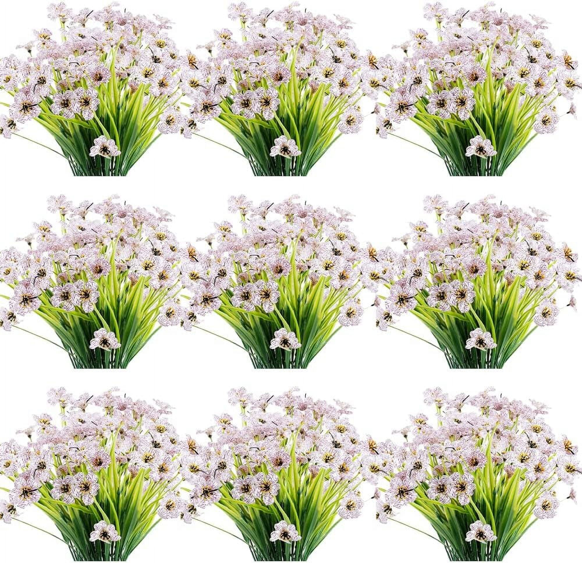 12 Bundles Artificial Flowers Outdoor UV Resistant Fake Flowers No Fade