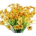 thumbnail image 1 of 12 Bundles Artificial Flowers Outdoor UV Resistant Fake Flowers No Fade Faux Plants Garden Porch Window Box Decorating (Deep Red), 1 of 5