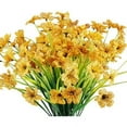 thumbnail image 1 of 12 Bundles Artificial Flowers Outdoor UV Resistant Fake Flowers No Fade Faux Plants Garden Porch Window Box Decorating, Yellow, 1 of 9