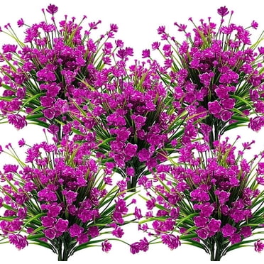 8pcs Artificial Flowers for Outdoor Indoor,13.7 inch Pink Geranium Fake ...
