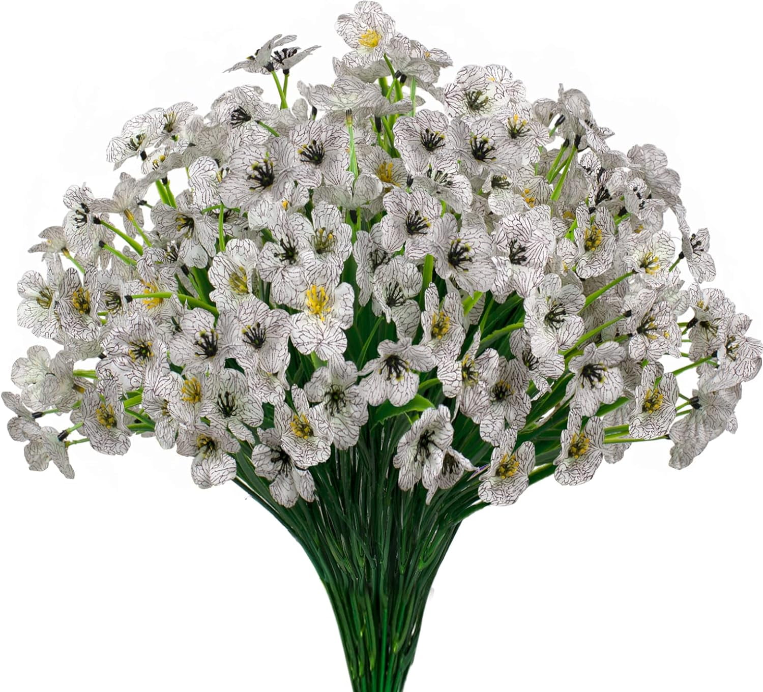 12 Bundles Artificial Flowers Outdoor UV Resistant Fake Violet Flowers ...