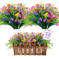 12 Bundles Artificial Flowers for Outdoor, UV Resistant No Fade Fake