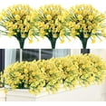 thumbnail image 1 of 12 Bundles Artificial Flowers Plants for Outdoors, Uv Resistant Fake Plants Plastic Faux Flowers for Home Wedding Party Outdoor Indoor Garden Decor, Yellow, 1 of 10