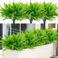 thumbnail image 1 of 12 Bundles Artificial Outdoor Plants Artificial Ferns for Outdoors Fake Boston Fern Plant Fake Ferns Artificial Flowers for Outdoors UV Resistant Faux Ferns Artificial Greenery Plastic Plant, 1 of 7