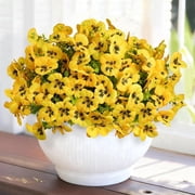 HAIDOLIANG 12 Bundles Artificial Pansy Flowers for Outdoor, UV Resistant Fake Flowers, Artificial Plants, Silk Faux Flowers for Outdoor Planters Home Garden Office Patio Front Porch