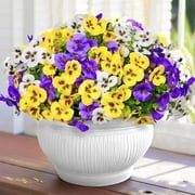 12 Bundles Artificial Pansy Flowers, UV Resistant for Outdoor, Silk Faux Flowers for Home Garden Office Patio Porch, for Party Flower Decorations