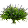 thumbnail image 1 of 12 Bundles Artificial Plants Outdoor Fake Monkey Grass with Flowers for Pot Garden Verandah Decor for Window Garden Office Patio Hanging Planter Pathway Front Porch (Grass with Flowers), 1 of 4