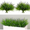 thumbnail image 1 of 12 Bundles Artificial Plants Outdoor Fake Monkey Grass with Flowers for Pot Garden Verandah Decor for Window Garden Office Patio Hanging Planter Pathway Front Porch (Grass with Flowers), 1 of 4