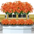 thumbnail image 1 of 12 Bundles Artificial Violet Flowers Outdoors UV Resistant Fake Plastic Silk Flowers Faux Plants for Indoor Outside Porch Window Garden Decoration (Orange), 1 of 7