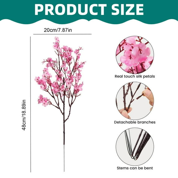 12 Bundles Breath Artificial Flowers, Red Gypsophila Silk Floral Bouquets for Table Centerpieces, Wedding, DIY Home Decor, Orange, Indoor/Outdoor Decor