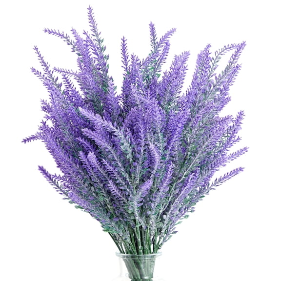 12 Bundles DISEN Artificial Lavender Flowers for Bouquets, Fake Wild Stems for Wedding, Faux Table Centerpieces, Door Wreaths (14x2x3 in)