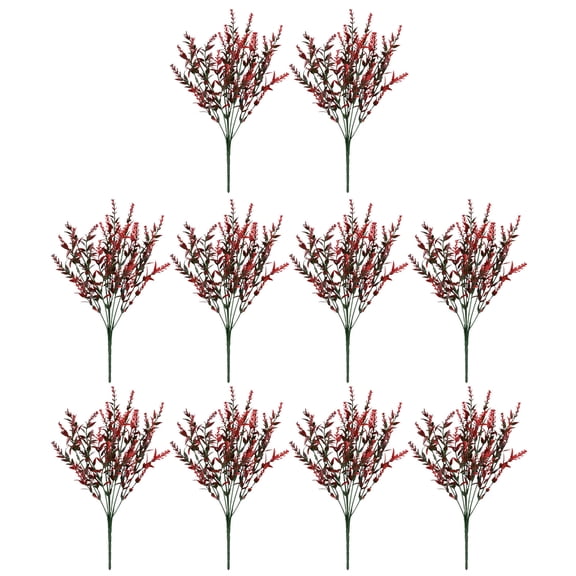 12 Bundles Deep Red Artificial Lavender for Outdoor Decoration Colorful and Durable