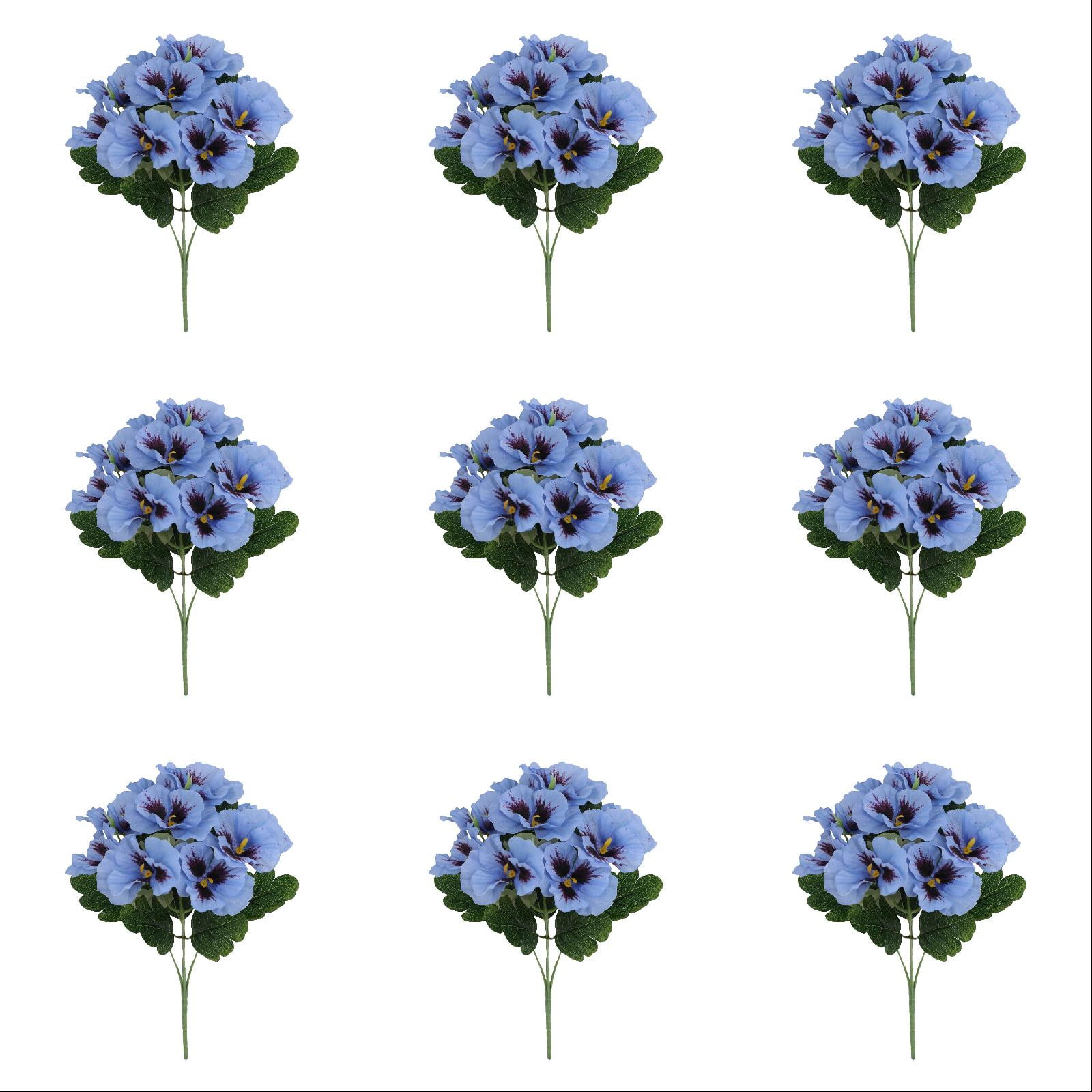 12 Bundles Outdoor Artificial Flowers, UV-Resistant Artificial Pansies, Outdoor Silk Flowers for Garden, Planter, Patio, Porch, and Indoor Home Decor