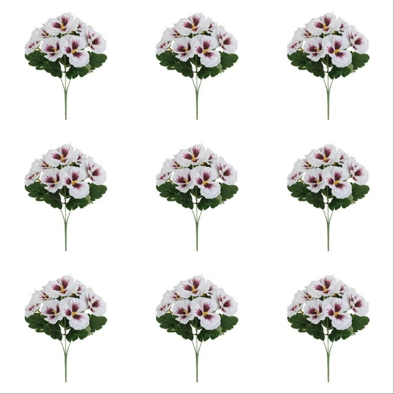 12 Bundles Outdoor Artificial Flowers, UV-Resistant Artificial Pansies, Outdoor Silk Flowers for Garden, Planter, Patio, Porch, and Indoor Home Decor