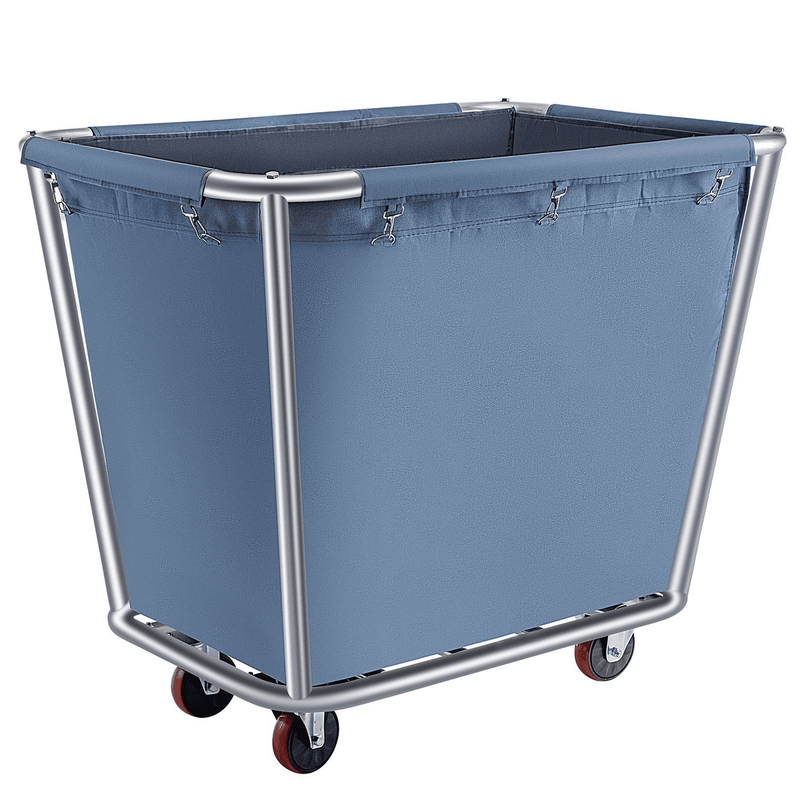 12 Bushel Laundry Basket Truck with Wheels, Steel Canvas Hamper Cart ...