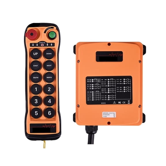 12 Buttons Double Speed Industrial Remote Control Wireless Controller Hoist Crane Elevator Remote Control ,Easy to Operate