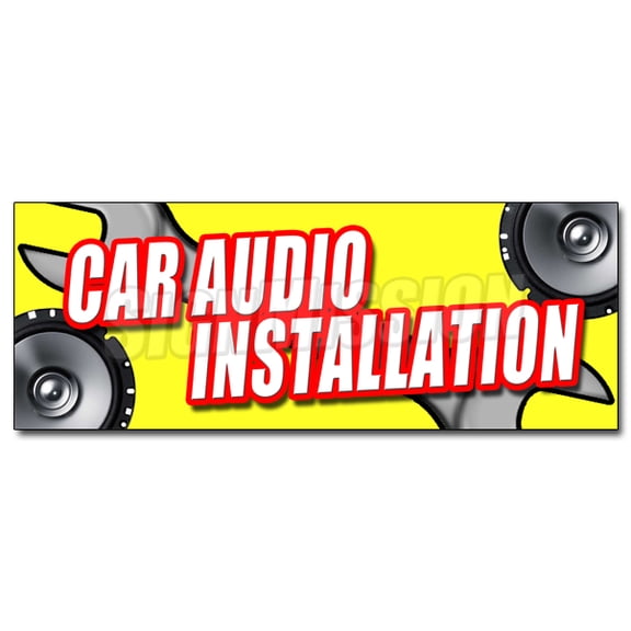 12" CAR AUDIO INSTALLATION DECAL sticker stereo speakers repair amps auto