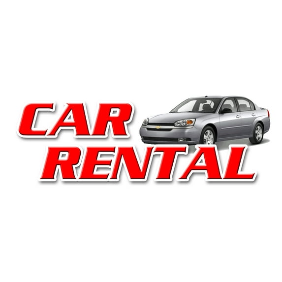 12" CAR RENTAL DECAL sticker auto rent daily weekly automobil low rate