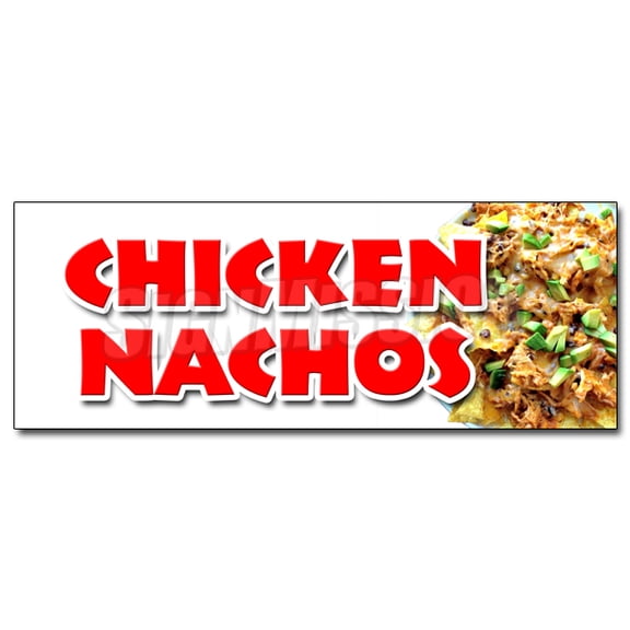 12" CHICKEN NACHOS DECAL sticker snack melted mexican chili taco tex mex food