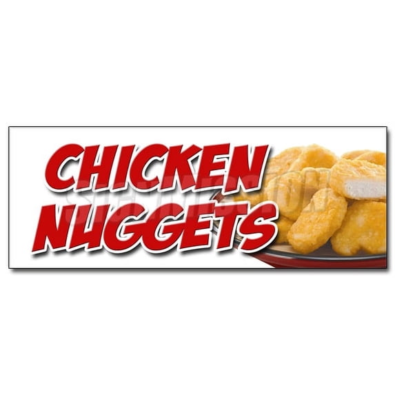 12" CHICKEN NUGGETS DECAL sticker fried nuggets fingers tenders food white