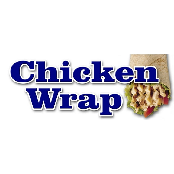 12" CHICKEN WRAP DECAL sticker food vendor chicken grill bbq poultry restaurant wrap