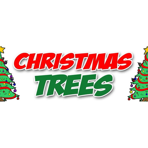 12" CHRISTMAS TREES DECAL sticker poinsettia wreath xmas