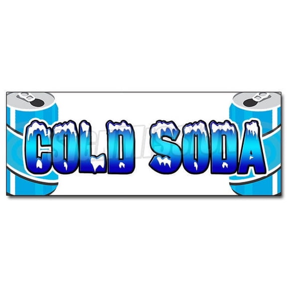 12" COLD SODA 1 DECAL sticker ice drink cart stand