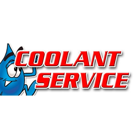 12" COOLANT SERVICE DECAL sticker car mechanic auto shop service maintenance