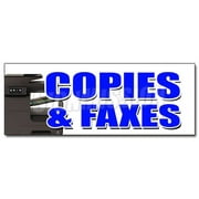 12" COPIES & FAXES DECAL sticker office supplies po box copy fax ups usps