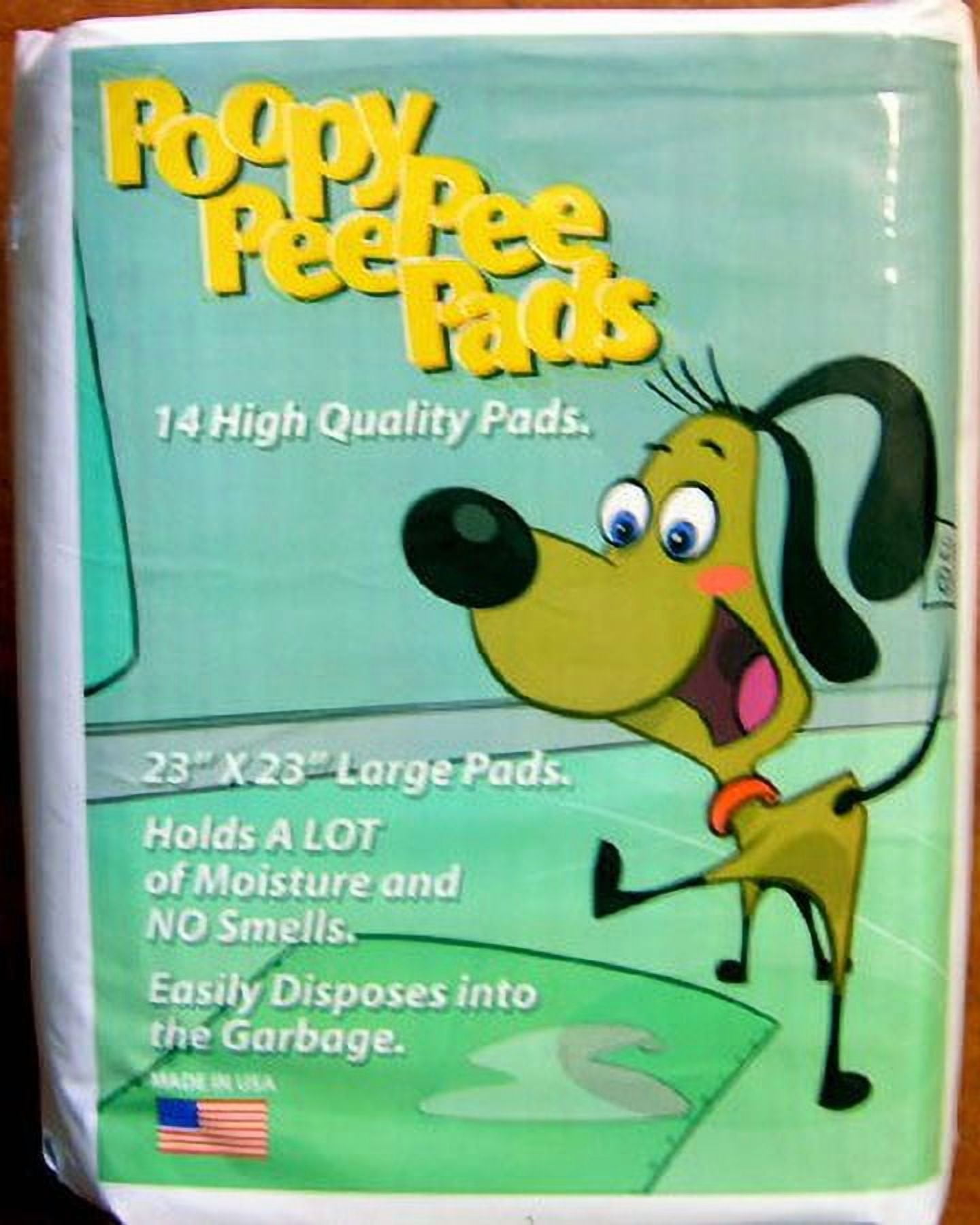 12 CT CASE OF Poopy Pee Pee Pads, 14 CT EACH PACK, Large 23 IN X 23 IN