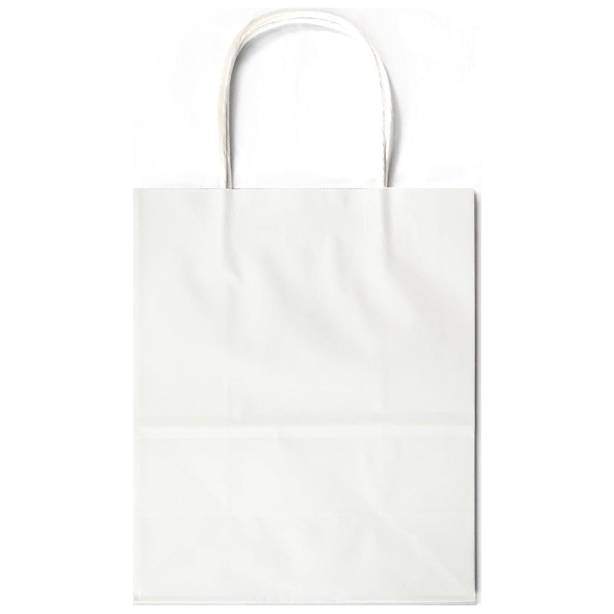 12 CT Medium White Kraft Bags, Kraft Gift Bag, Food Safe Ink & Paper(STURDY  & THICKER), Kraft Bag With Colored Sturdy Handle