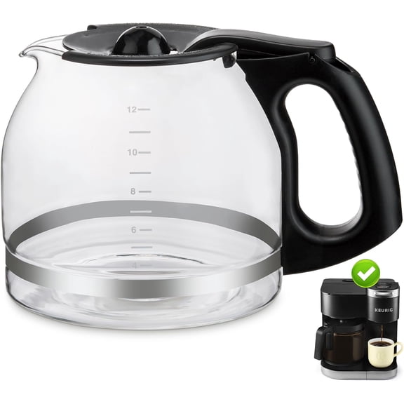 12-CUP Glass Replacement Coffee Carafe ONLY for KEURIG K-DUO Single Serve & Carafe Coffee Maker | NOT the K-Duo Essentials Model
