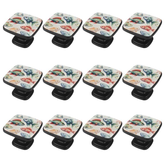 12 Cabinet Knobs Drawer Knobs Kitchen Knobs Square Cabinet Knobs Fish Drawer Knobs for Dressers Door