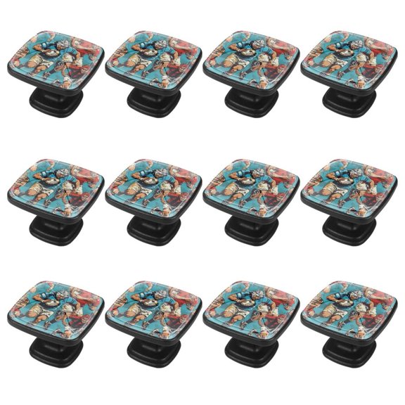 12 Cabinet Knobs Drawer Knobs Kitchen Knobs Square Cabinet Knobs Rugby Football Drawer Knobs for Dressers Door