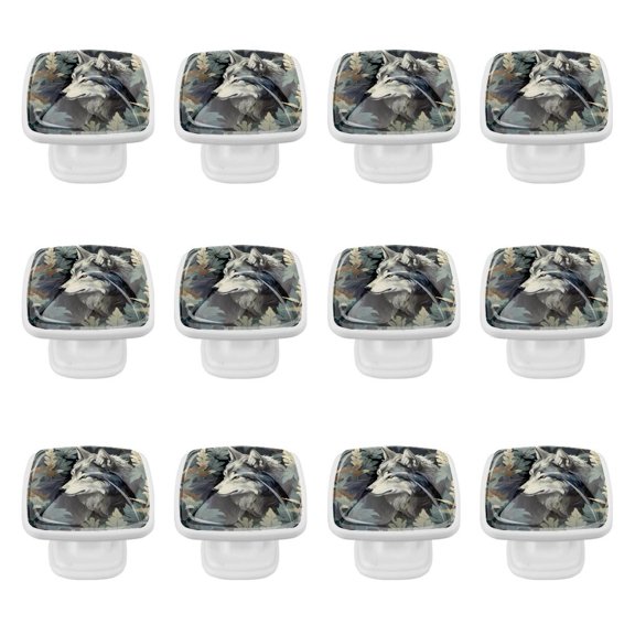 12 Cabinet Knobs Drawer Knobs Kitchen Knobs Square Cabinet Knobs Wolf Drawer Knobs for Dressers Door