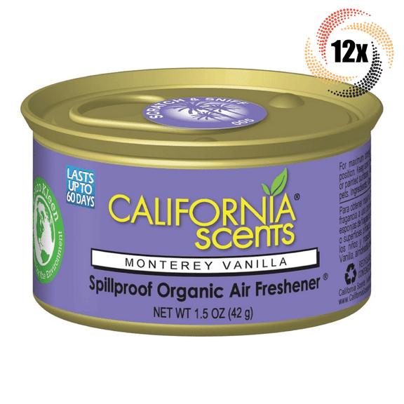 12 Can California Scents Monterey Vanilla Air Freshener