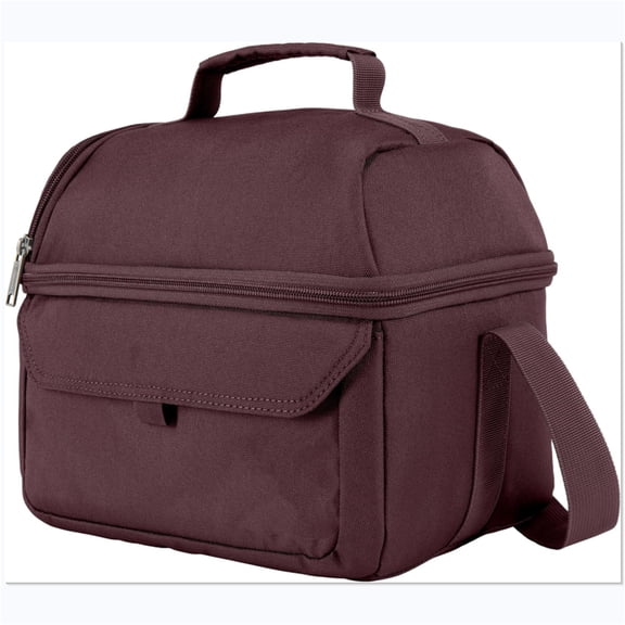 12 Can Two Compartment Lunch Box | Durable, Fully-Insulated Lunch Bag for Women & Men, Large Lunchbox (Port)