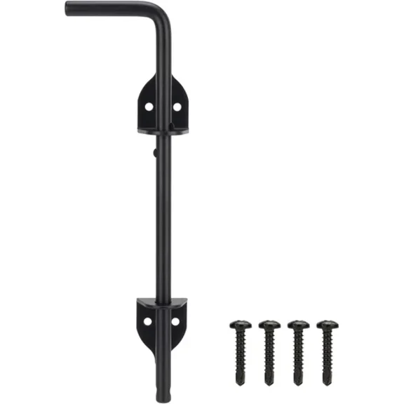 12" Cane Bolt Heavy-Duty Drop Rod for Gate, Gate Ground Latch for Wooden Fences