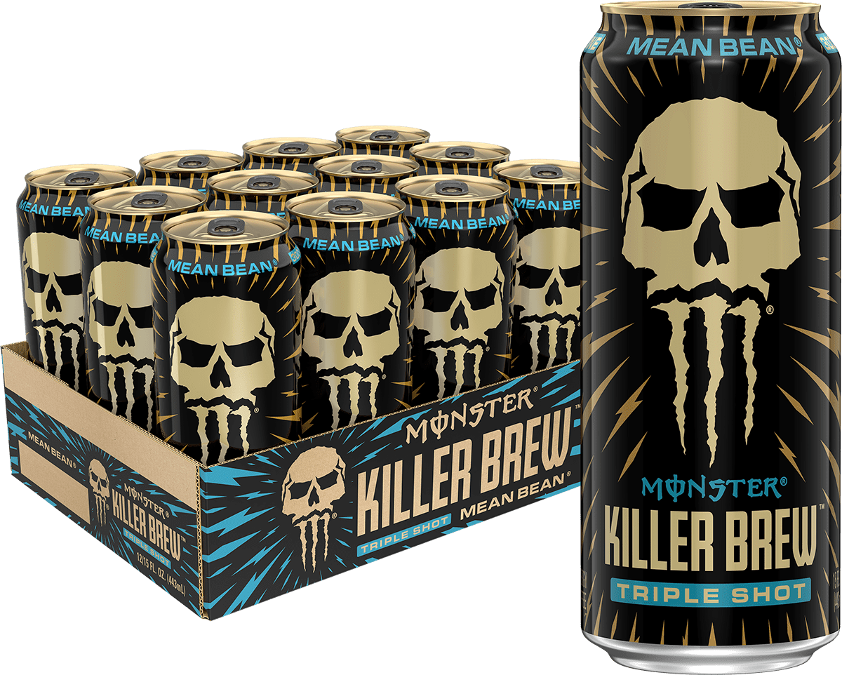 (12 Cans) Java Monster Killer Brew, Mean Bean, Coffee + Energy, 15 fl oz