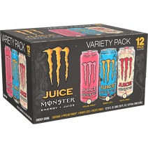 (12 Cans) Juice Monster VP, Mango Loco, Pipeline Punch, Pacific Punch, 16 fl oz, 12 Pack