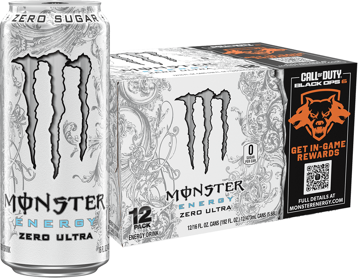 MONSTER ENERGY Monster Zero Ultra, Sugar Free Energy Drink, 12 count, 16 fl oz