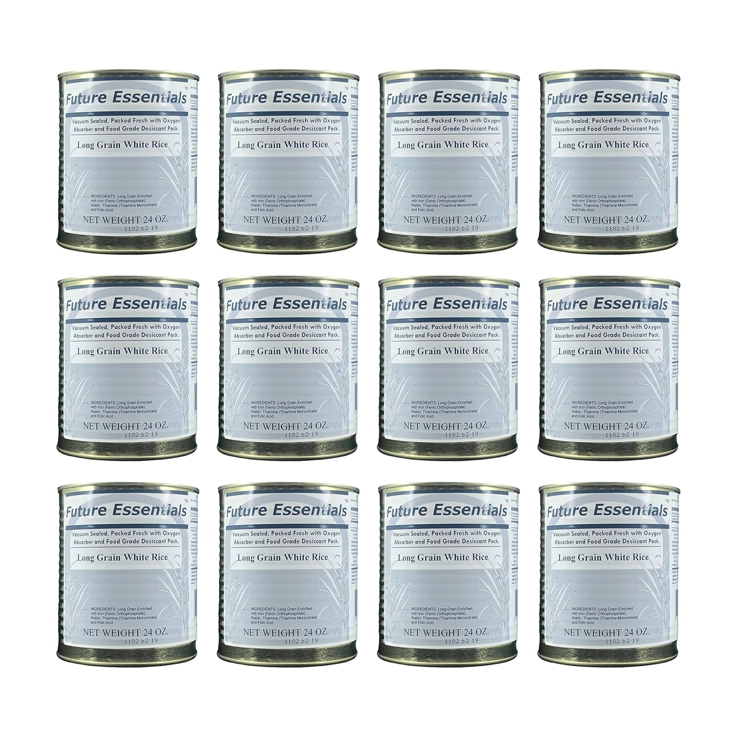 12 Cans Pack - Future Essentials Canned Long Grain White Rice Emergency Survival Food for Camping and Backpacking #2.5 / 24oz/ Can