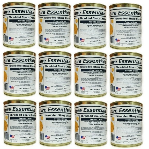 (12 Cans Pack) Future Essentials Freeze Dried Long Shelf Life Emergency Food Canned Sharp Cheddar Cheese #2.5/10oz/Can