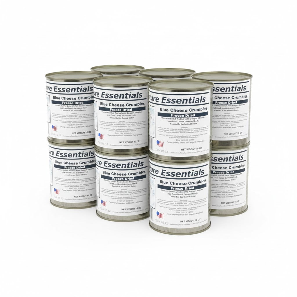 (12 Cans Pack) Future Essentials Freeze Dried Long Shelf Life Emergency Food Crumbled Blue Cheese #2.5 / 10oz / Can