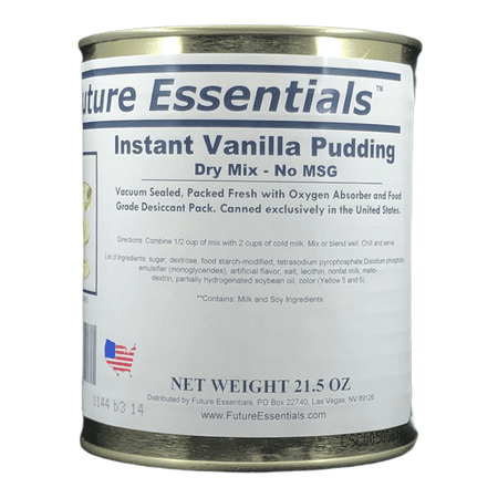 (12 Cans Pack) Future Essentials Long Shelf Life Emergency Food Instant Vanilla Pudding #2.5 / 21.5oz / Can